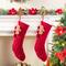 Glitzhome® 22"L Red Knitted Christmas Stocking with Gingerbread Man Ornament